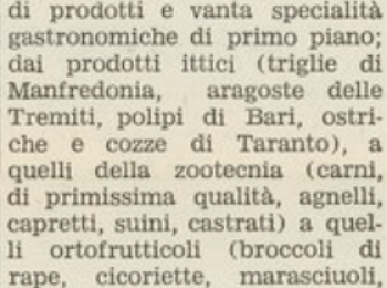 Figura 6 – ‘I Sinipi’ tra i prodotti ortofrutticoli di Puglia. Fonte: Brunori (1966) - ©www.internetculturale.it.