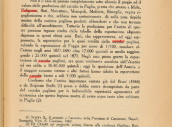 Figura 9 – La coltivazione di carrube a Polignano a Mare. Fonte: Rivera (1928).