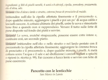 Figura 4 - La ricetta "Piselli con uova o carciofi". Fonte: Galante (2018).