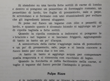 Figura 3 - Il 'pulpe rizze' nella cucina tradizionale di Bari, 1 di 2. Fonte: Giovine (1968).