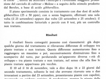 Figura 6 - “Primi risultati sull’influenza dell’acido gibberellico sull’anticipo di produzione del carciofo” (Casilli, 1967).