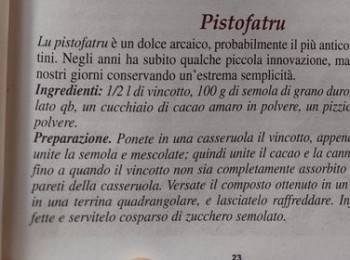Fig.1 - La ricetta del 'pistofatru'. Fonte: Vaglio, 2015. Foto offerta da Kia Savonitti, via BiodiverSO.