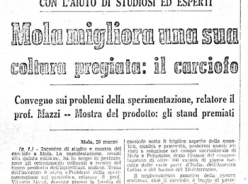 Figura 12 - "Mola migliora una sua cultura pregiata" (1971). Fonte: "La Gazzetta del Mezzogiorno” del 20/3/1971.