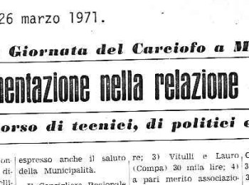 Figura 13 - La giornata del Carciofo a Mola (1971). Fonte: "L'agricoltore barese" del 26/3/1971.