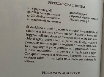Foto 6 - Ricetta dei peperoni ripieni. Fonte: Gaballo D'Errico (1990).