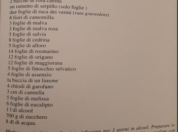 Foto 7 - La ricetta del Liquore Centerbe della Murgia. Fonte: Vincenti (2000).