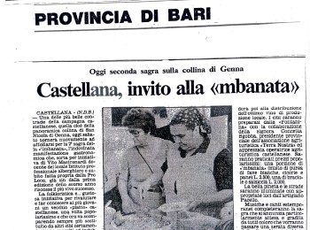 Foto 9 - La "Sagra dell'Impanata" di Castellana Grotte in un articolo del 1985. Fonte: La Gazzetta del Mezzogiorno di sabato 6 luglio 1985.