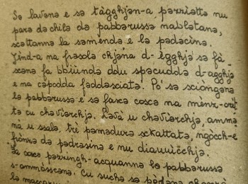 Foto 7 - – Ricetta in dialetto pugliese della peperonata (“sckattata”). Fonte: Sada (1985).