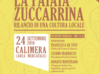 Figura 8 – Locandina evento pubblico “La Patata Zuccherina, rilancio di una coltura locale”, Calimera (Le) (2016).