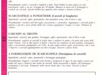 Figura 4 - Ricetta dei 'carciofi al gratin'. Fonte: Cynara (Anonimo, 1992).