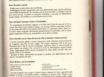 Figura 2 – Ricetta “Fave frèscke e cimececuère” (fave fresche con le cime di cicoria). Fonte: Sada (1994).