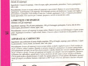 Figura 1 – Ricetta “a frettete chi sparege” (frittata con gli asparagi). Fonte: I fogghie de fore (Anonimo, 1995).