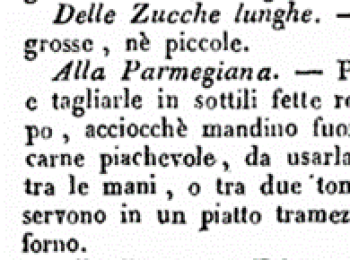 Figura 1 - Ricetta "Zucche lunghe alla Parmegiana". Fonte: Corrado (1773).