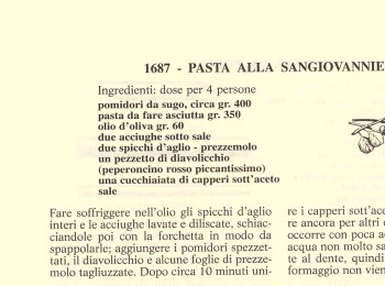 Figura 1 - Ricetta "Pasta alla sangiovanniello". Fonte: Gosetti della Salda (1967).