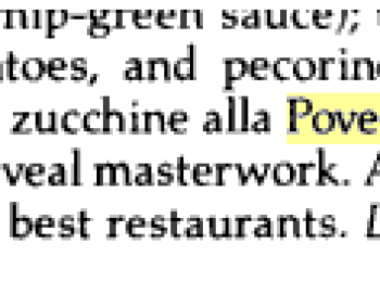 Figura 1 - "Zucchine alla poverella" in stampa internazionale. Fonte: Kane (1992) - ©www.books.google.it.