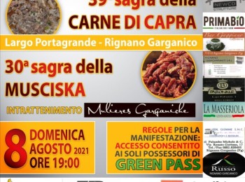 Figura 1 – “Sagra della Musciska” e “Sagra della Carne di capra” a Rignano Garganico (FG) nel 2021.